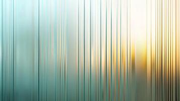 Glass window with a blue stripe and a yellow stripe. The blue stripe is on the left side of the window and the yellow stripe is on the right side photo