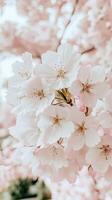 A close up of a tree with white flowers photo