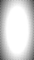 Black and white halftone dots vertical background animation with empty space in the middle. Loop animation. Suitable for wallpaper, presentations, comics, etc. video