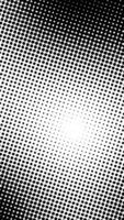 Black and white halftone dots animation on vertical background with circle mode. Loop animation. Suitable for wallpaper, presentations, comics, etc. video