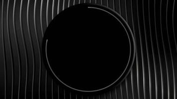 Looping black and chrome silver circle animated abstract geometric monochrome background with empty place for logo or product promotion video
