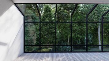 empty interior room shadow wall space background mock up architecture sunlight. empty home modern a window photo