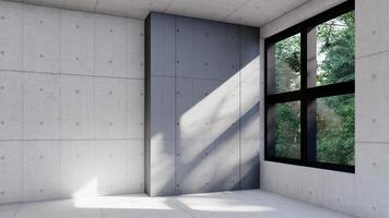 empty interior room shadow wall render space background mock up architecture sunlight. photo