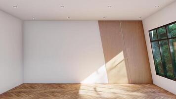 empty interior room shadow wall space background mock up architecture sunlight. empty home modern window light floor design apartment white the house photo