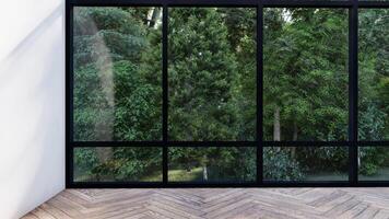 empty interior room shadow wall space background mock up 3d render architecture sunlight. photo
