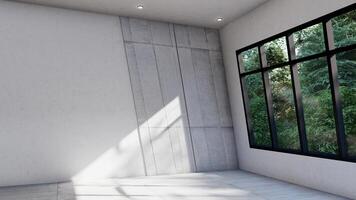 empty interior room shadow wall space background mock up architecture sunlight. empty home modern window light a floor design apartment white a house photo