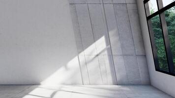 empty interior room shadow wall space background mock up architecture sunlight. empty home modern window light floor design a apartment white the house photo