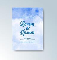 Romantic and artistic wedding invitation with watercolor vector