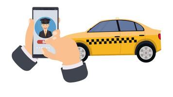 appel une Taxi voiture sur une mobile téléphone. un application pour appel une Taxi sur une téléphone intelligent. video