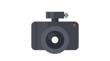 Dashboard camera. Recording device. Cartoon animation with alpha channel video