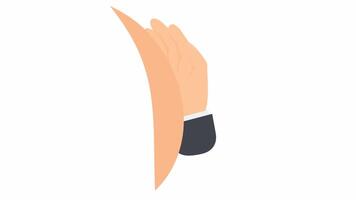 A human palm slaps. Hand claps on elastic, cartoon animation with alpha channel video