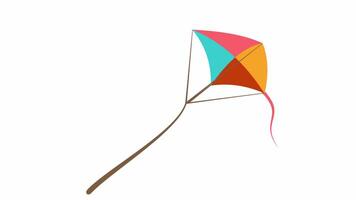 Kite. Kite on a rope, cartoon animation with alpha channel video