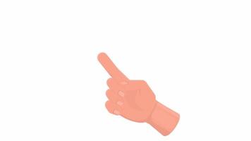 The hand is a pointer. Finger pointing animation, alpha channel. Cartoon video