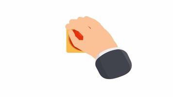The emergency switch button. Press the red button, cartoon animation with alpha channel video