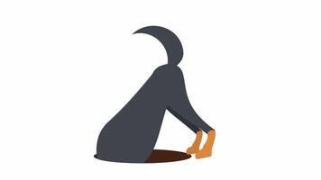 Dog. Animation of a dog digging the ground in a pit, alpha channel. Cartoon video