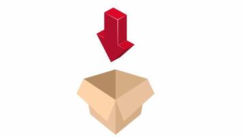 Send the delivery box. Import, cartoon animation with alpha channel video
