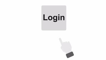 The enter button. Button and cursor animation, cartoon animation with alpha channel video