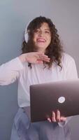 Energetic DJ with curly hair. Overworked woman at computer struggling with accumulated stress and exhaustion from nonstop work without proper rest or balance. video