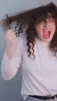 Morning routine for a curly haired person means pain tangled curls and desperate attempts to get ready and look presentable video