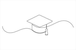 Simple Graduation Icon Line Art Isolated vector