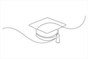 Graduation Symbol Minimal One Line Design vector