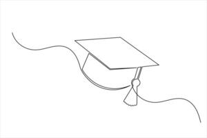 Academic Cap Icon Simple Line Drawing Illustration vector