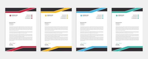 Corporate modern letterhead design bundle template with various color options. creative modern letterhead design template for your project. vector
