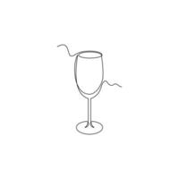 one line art T Sour Fizz Glass illustration. line art, one continuous line, simple, hand drawn and sketch style. for icons, symbols, signs or logos vector