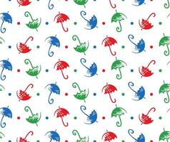 A seamless background with color umbrellas. vector