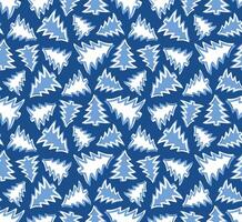 Seamless background with blue pine trees. vector