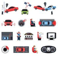 this is a new Set of different kind of cars and trucks isolated on white background illustration vector