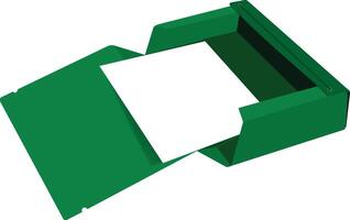 A green envelope with a white sheet inside vector