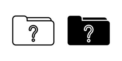 Unknown folder Icon set. Symbol isolated white background. illustration. color editable. vector