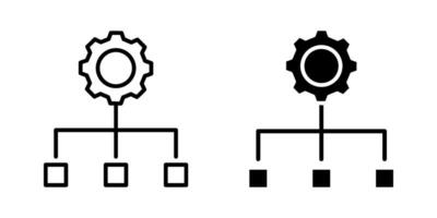 Gear allocation Icon set. Symbol isolated white background. illustration. color editable. vector