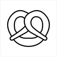 pretzel Icon Symbol isolated white background. illustration. color editable. vector