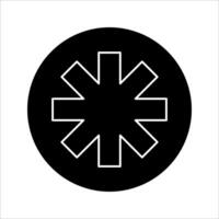 asterisk Icon, Symbol isolated white background. illustration. color editable. vector
