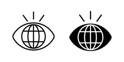 Global vision Icon set. Symbol isolated white background. illustration. color editable. vector