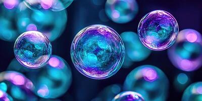 A group of bubbles floating in the air photo