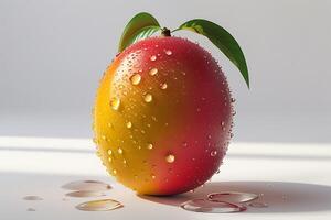 Red apple, water droplets, fresh fruit, vibrant colors, glossy surface, realistic texture, high detail, macro photography, white background, studio lighting, floating effect, stock image, crisp shadow photo