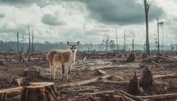 Deer in damaged forests are cut down photo