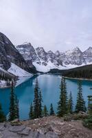View of Moraine Lake on Moody Day photo