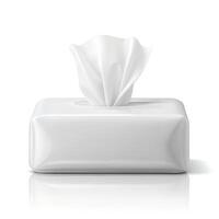 Paper napkins in a box, isolated on white background photo