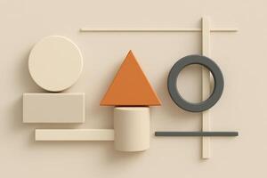 Simple Geometric Art Composition with Minimalistic Shapes photo