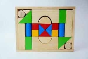 toys, construction bricks, from wooden colourful childrens blocks photo