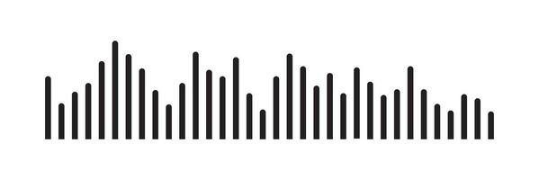 Voice message equalizer. Voice sound line with broken lines isolated on white background. Vortex, sonar wave, soundwave, sunburst, signal signs. graphic illustration vector