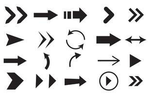Set of arrows, arrows different design. Arrow icon. vector
