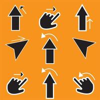 pixel cursor icon, mouse pointer click icon vector