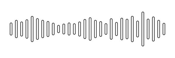 Outline sound icon set. digital recorder voice audio wave symbol. soundwave frequency icon in black and white color. vector