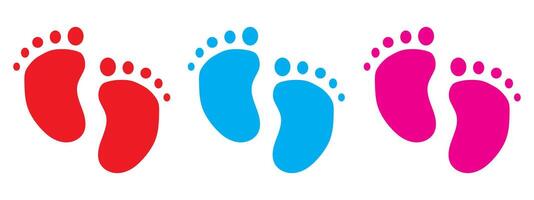 Children's Colorful Footprints Graphic Design. vector