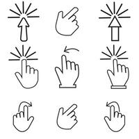 Click icon set. pointer arrow icon. cursor icon vector